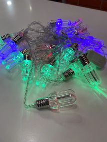 Гірлянда домашня нитка 4м 20 лампочок RGB лампочка люмінісцентна