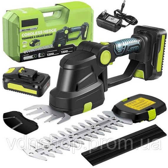 Акумуляторні ножиці кущоріз Krafftec 2 в 1 два акумулятори зарядний пластиковий кейс PU-56