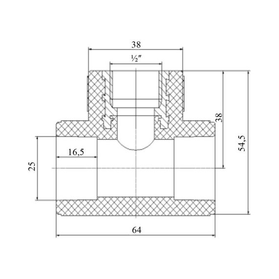 Трійник PPR Blue Ocean 25х1/2"х25 ВР SD00009244 | Зображення 1