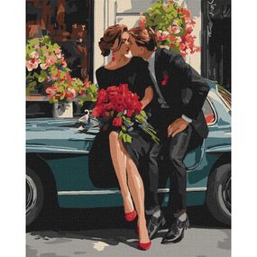 Картина по номерам "Романтическая пара у авто" ©art_selena_ua KHO8703, 40х50 см