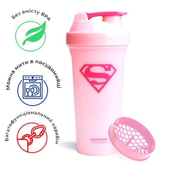 Шейкер спортивний SmartShake Lite 800ml DC Supergirl (Original)