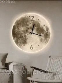 Настінний годинник "Місяць" з LED підсвічуванням NCH-50-50  АРАБСЬКІ+ТОЧКИ