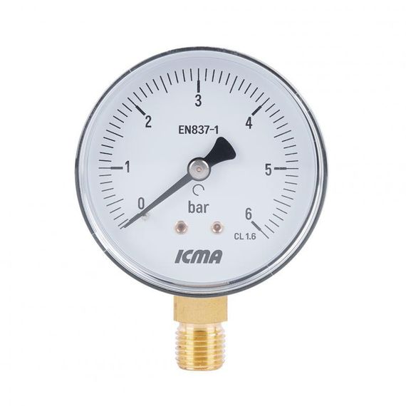 Манометр Icma 1/4" 0-10 бар, нижнее подключение No244