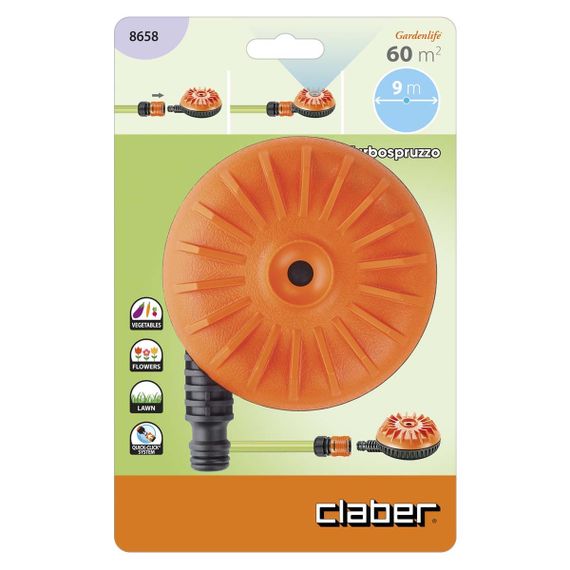 Дощувач статичний Claber 8658 Turbospruzzo (до 60 м², 18-30 л/хв) | Зображення 1