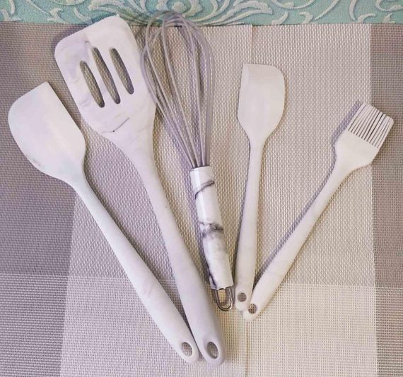 Набор силиконовых приборов для кухни (лопатка, шпатель, шпатель маленький, венчик, кисть, ) |Кухонная посуда| | Зображення 1