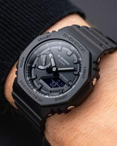 Черные полимерные мужские наручные часы Casio G-Shock GA-2100-1A1ER с полимерным ремешком | Зображення 2