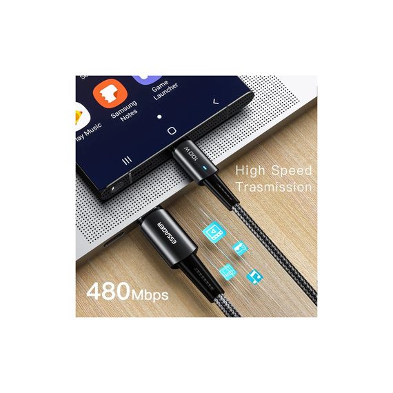 Дата кабель USB-C to USB-C 1.0m 100W black Essager (EXCTT1-CG01) | Зображення 3
