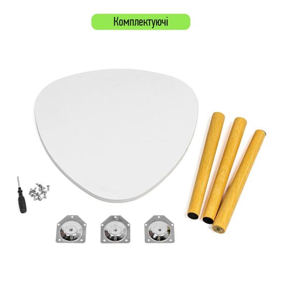 Столик журнальний трикутний 40х40х31см Білий SW-00003365 | Зображення 7