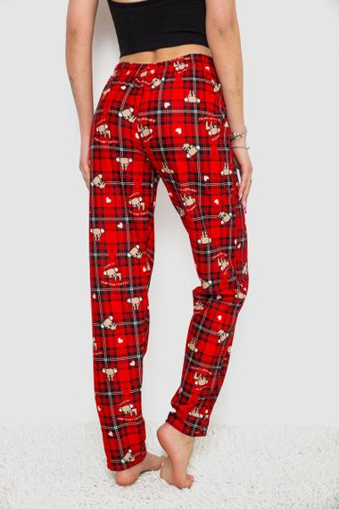 Штани жіночі домашні, колір червоний, 238R1101-2 | Зображення 3