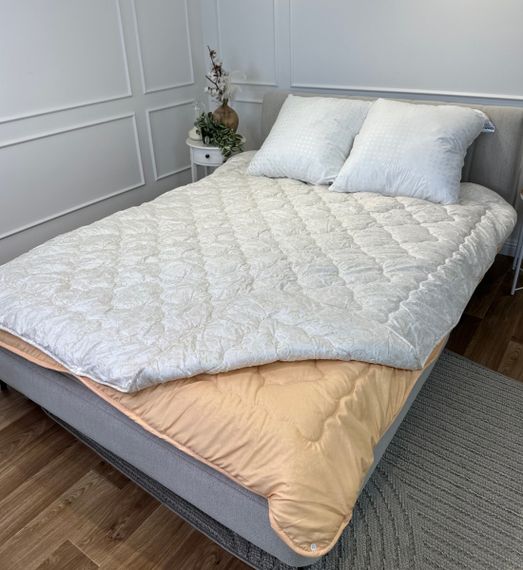 Ковдра двоспальна подвійна 4 сезони з холлофайбера Arda 21553 175х215 см персикова | Зображення 4
