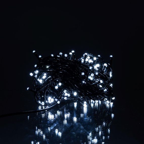Новогодняя гирлянда комнатная нить 18 м 180 LED комнатная гирлянда черный провод Белый свет W180LED18MBW | Зображення 1