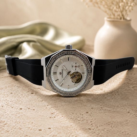 Наручний механічний годинник Forsining 8313 Black-Silver-White | Зображення 3