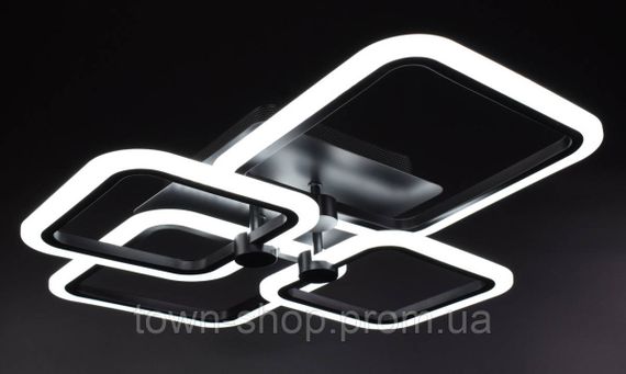 Люстра потолочная LED с пультом A2503/2+2-bk Черный 10х50х60 см. | Зображення 1