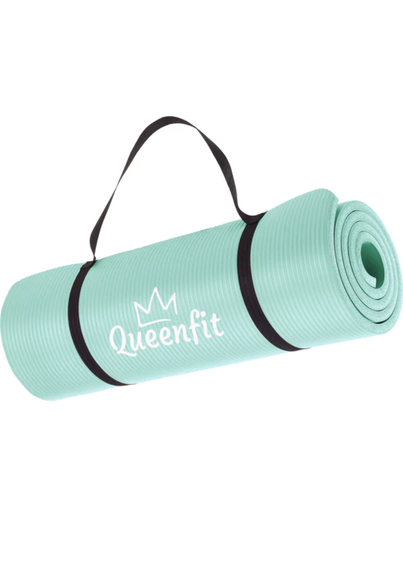 Килимок (мат) для фітнесу та йоги Queenfit NBR 1,5см бірюзовий | Зображення 6