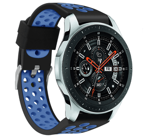 Спортивний ремінець з перфорацією для годинника Samsung Galaxy Watch 46 mm SM-R800 - Black&Blue