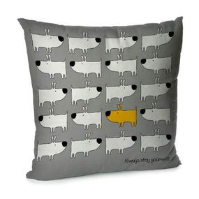 Подушка диванна з оксамиту Always stay youself! 45x45 см (45BP_DOG013)