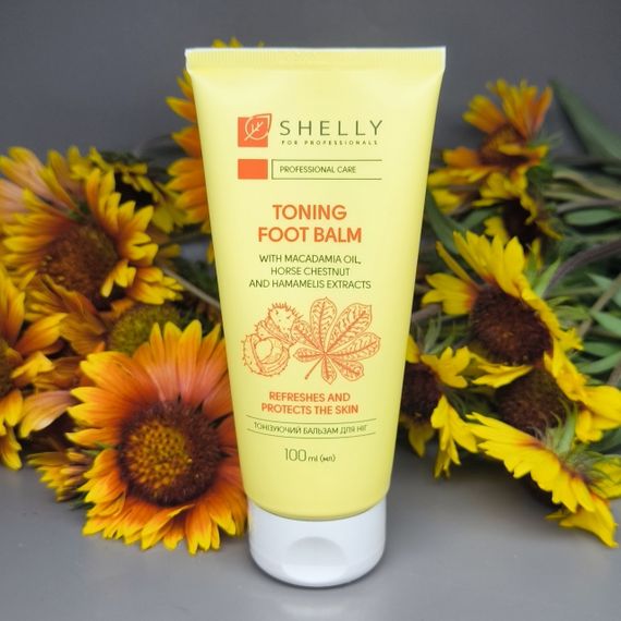 Тонизирующий бальзам для ног с маслом макадамии, экстрактами конского каштана и гамамелиса Shelly 100 мл