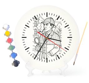 Детский набор для творчества часы-раскраска по мотивам Шерлок Холмс (Артур Конан Дойл) 30 см (Г0038)