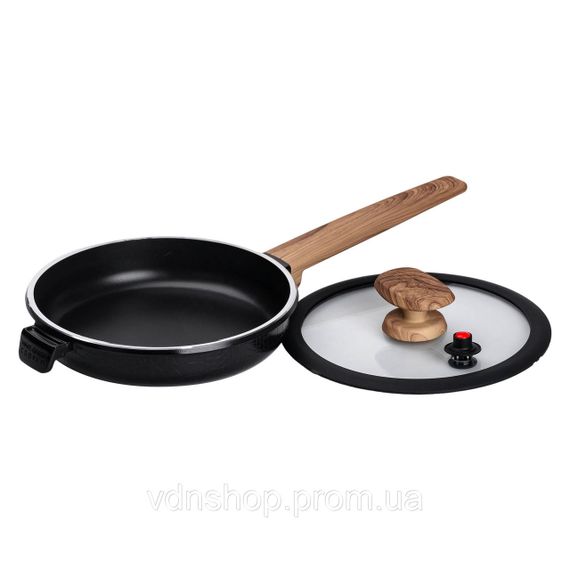 Алюминиевая сковорода 1 л с керамическим антипригарным покрытием Ø 20 см черная MGC HP-4-456B | Зображення 3