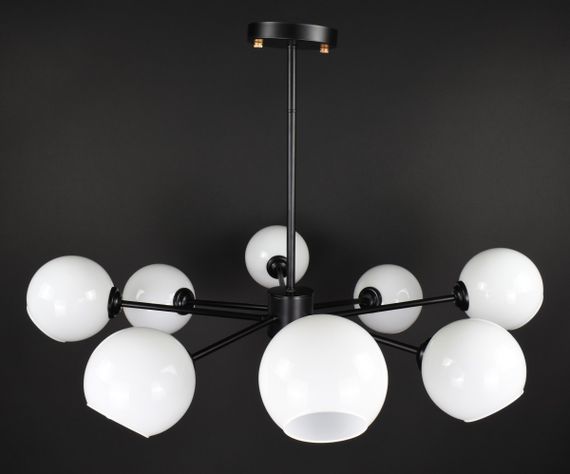 Люстра стельова на 8 лампочок 27830 Чорний 30-65х92х92 см. | Зображення 3