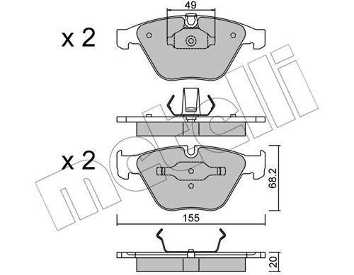 Колодки гальмівні передні BMW 3 E90 07-13 5 E60 E61 6 E63 E64 03-10 7 E65 E66 E67 01-08 22-0558-0 | Зображення 8