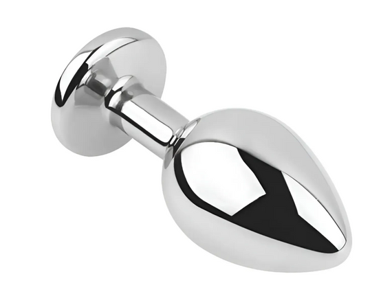 Анальна пробка із кристалом EGZO - Silver Round Plug Rainbow size S Sex Aura | Зображення 3