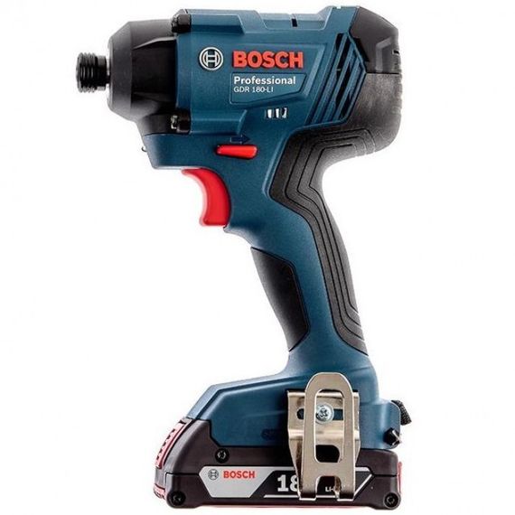 Шуруповерт ударный Bosch GDR 180-Li, 2х18 В, 160 Нм, 1/4', 1.1кг, кейс (0.601.9G5.123)
