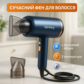 Фен для легкої укладки волосся, Фен з режимом регулювання температури Хороший потужний JA-31