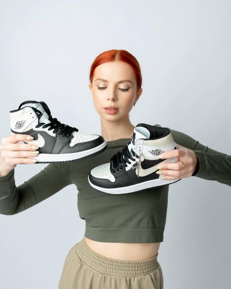Жіночі кросівки N-ike Air Jordan 1 High “Black White Grey , В'єтнам , весна / літо / осінь | Зображення 4