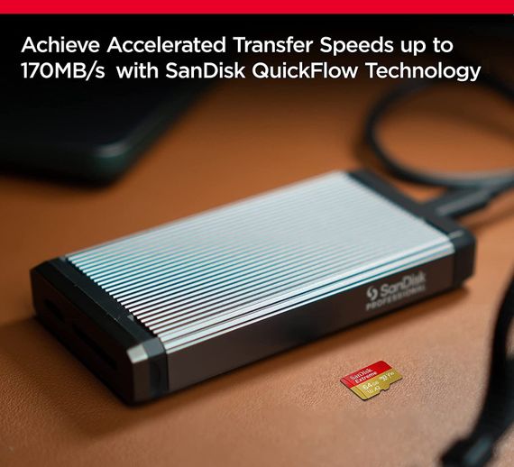 Карта пам'яті SanDisk microSD 64GB C10 UHS-I U3 R170/W80MB/s Extreme V30 + SD (SDSQXAH-064G-GN6MA) | Зображення 4
