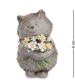 Колекційна порцелянова статуетка Sweet Story: Кошеня з букетом, 9 см