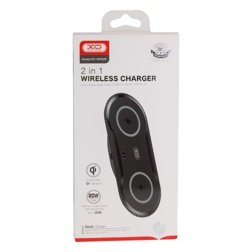 Беспроводное зарядное устройство XPRO XO WX025 20W 2 in 1 для Apple iPhone Black (ЦУ-00034038_548) | Зображення 2