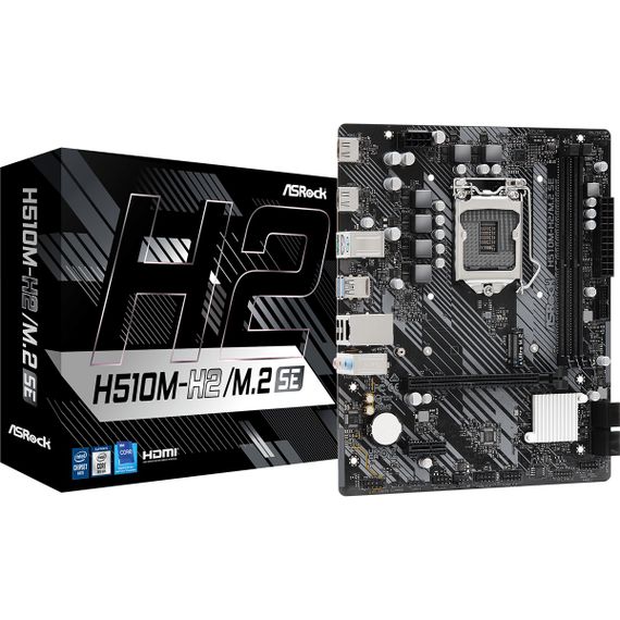 ASRock H510M-H2/M.2 SE (1200/H470, 2*DDR4, 1xPCIex16, 2xHDMI, 4xSATA, M.2, GLan, 7.1ch, mATX) | Зображення 1