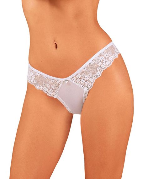 Напівпрозорі трусики Obsessive Heavenlly panties XL/2XL, відкриті сідниці Sex Aura