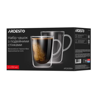 Набор чашек Ardesto BH 350 мл 2 шт прозорий (AR2635BH) | Зображення 3