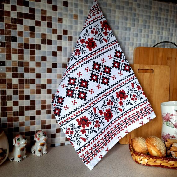 Кухонний рушник Emily Традиції вафельний 46х60 см червоний (94280418)