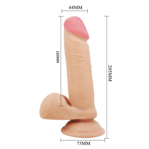 Фалоімітатор на присосці, з ефектом ковзної шкіри LyBaile - Sliding Skin 8.1”, BW-008017LP Sex Aura | Зображення 8