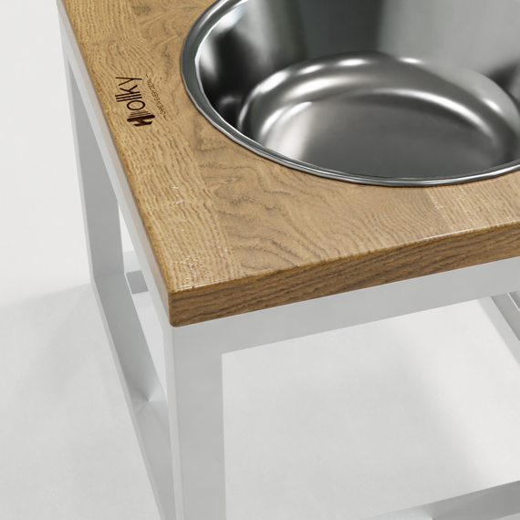 Миска на подставке для больших собак Hollky Base Solo XL (1 × 1,8 л) Solo XL-262620-WHNT | Зображення 10