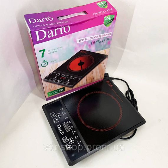 Варочная настольная плита DARIO DHP2172F 2000 Вт, Плита электро для домашнего приготовления LA-42 | Зображення 4