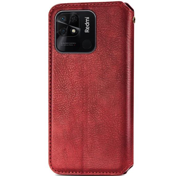 Шкіряний чохол-книжка GETMAN Cubic (PU) для Xiaomi Redmi 10C Штучна шкіра, Слот для візитки, Червоний | Зображення 1