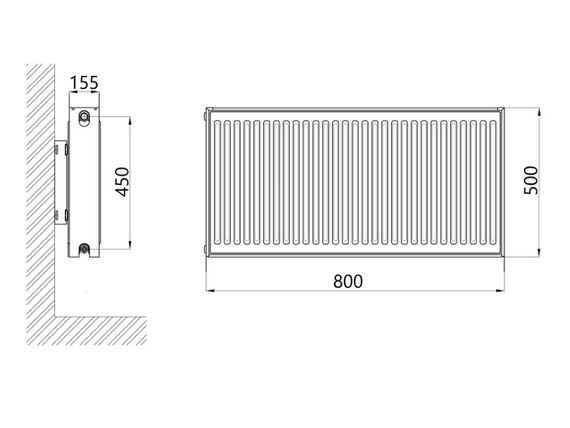Радіатор сталевий Thermo Alliance IMAS 33 тип 500x800 мм бічне підключення (TAI33500800K) | Зображення 1