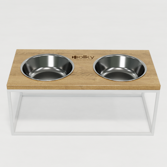 Миски на підставці для великих собак Hollky Base XL20 (2 × 1,8 л) BXL20-522620-WHNT | Зображення 1