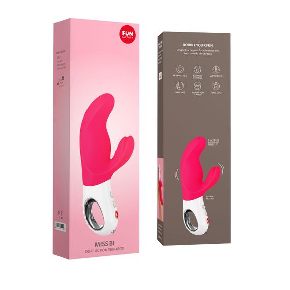 Вібратор-кролик Fun Factory MISS BI pink/white, 2 незалежні мотори, діаметр 4,2 см Sex Aura | Зображення 5