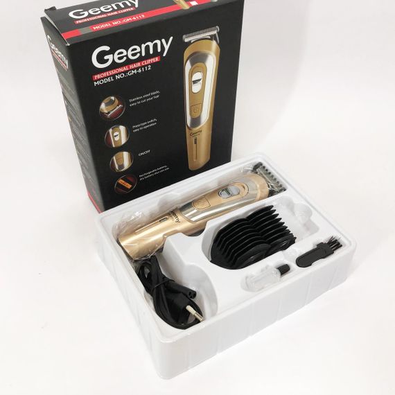 Бездротова машинка для стрижки волосся GEMEI GM-6112 акумуляторна. Колір: золотий | Зображення 2