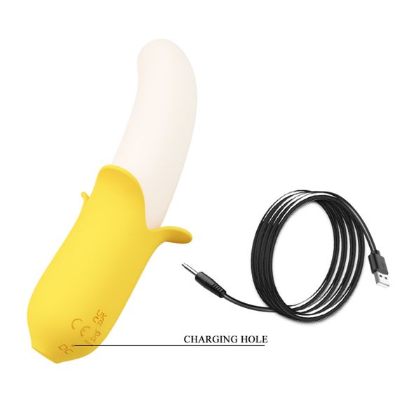 Вібратор у формі банана Pretty Love Banana Geek з фрикціями, 19.5 х 3.1 см | Зображення 4