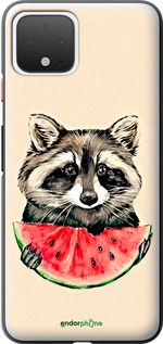 Чохол на Google Pixel 4 Єнотик з кавуном "4605u-1755-2448"