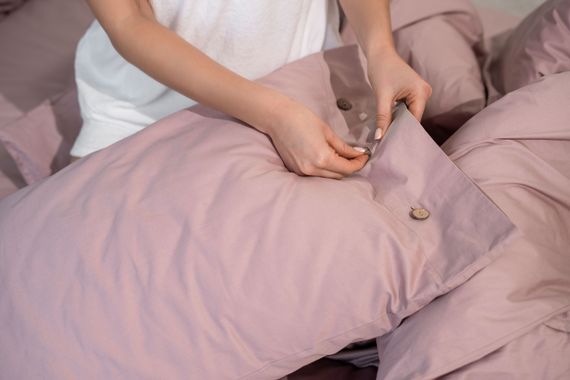 Набір постільної білизни 1,5сп Ardesto Mix&Match, підковдра 160х220см, 100% бавовна, сатин, пудра (ART1622SP) | Зображення 6