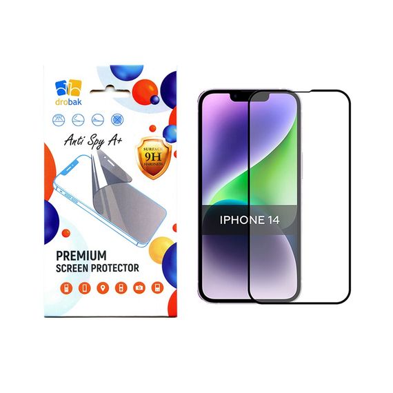 Скло захисне Drobak Anty Spy Apple iPhone 14 Pro (Black) (535334)