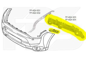 Крепление переднего бампера Mitsubishi Outlander III '12-15 (кроме XL) левое (FPS) 6400F879