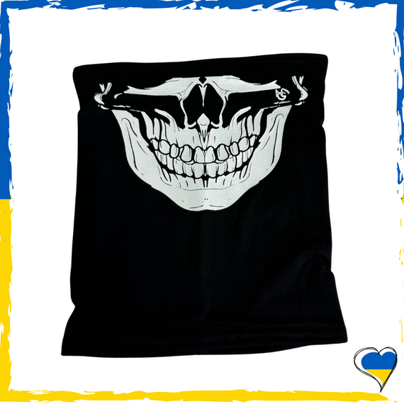 Баф чорний череп. Баф скелет. Баф на флісі чорний. Бафф | Зображення 1